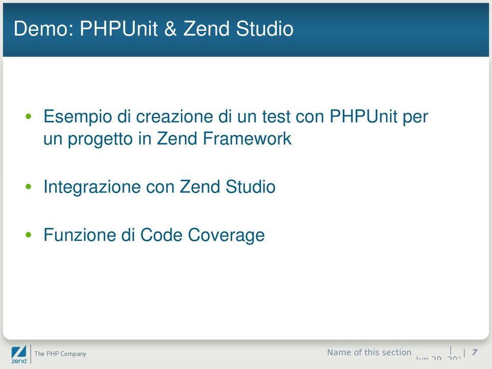 progetto in Zend Framework Integrazione con