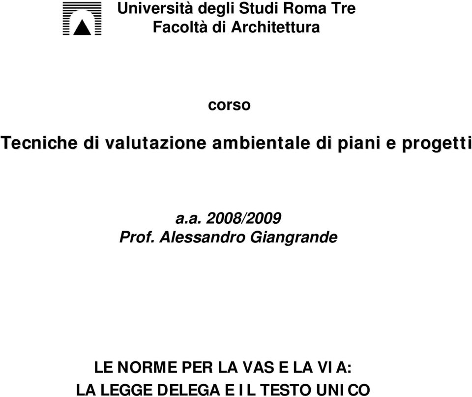 progetti a.a. 2008/2009 Prof.