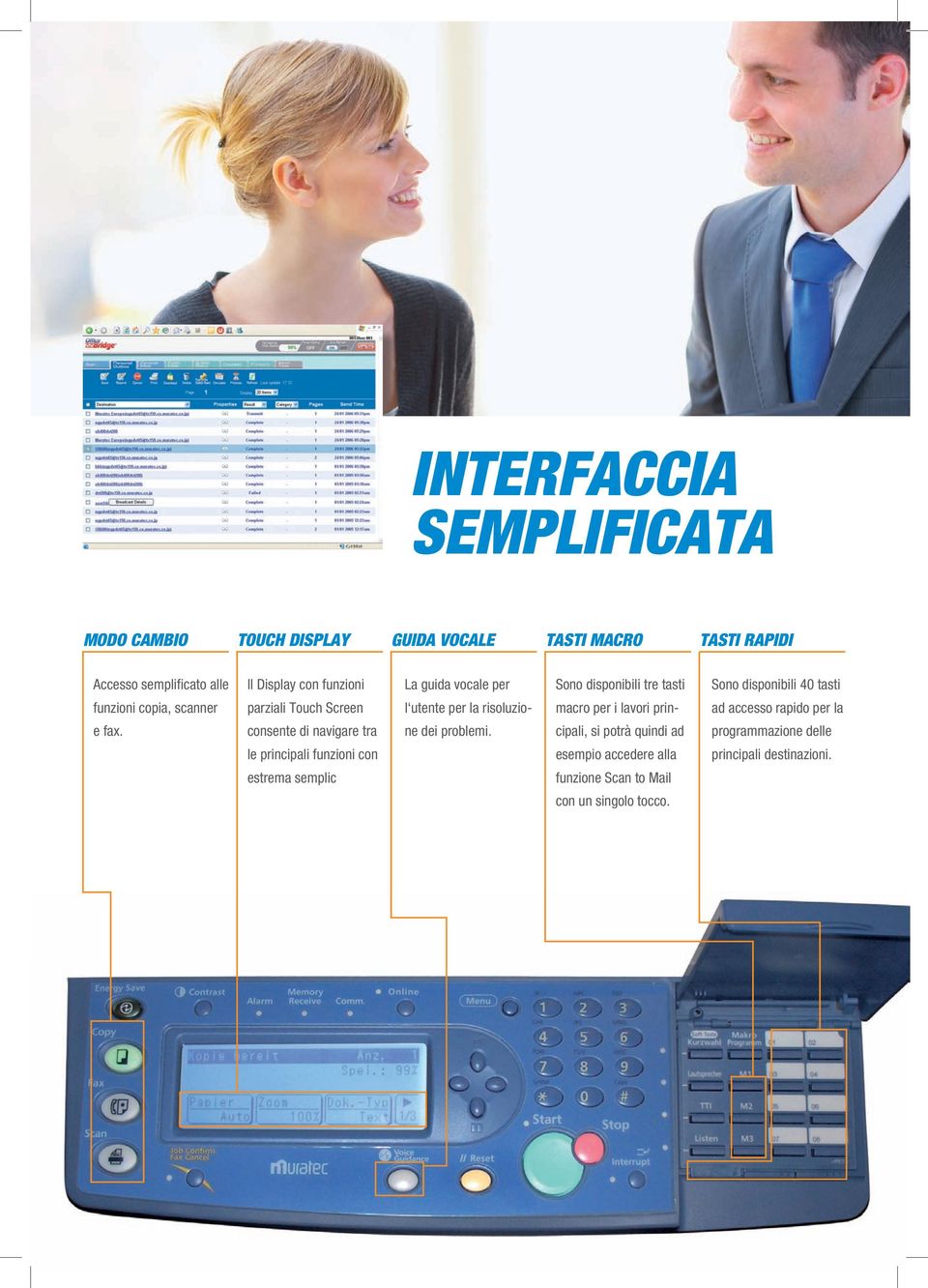 risoluzio- macro per i lavori prin- ad accesso rapido per la e fax. consente di navigare tra ne dei problemi.