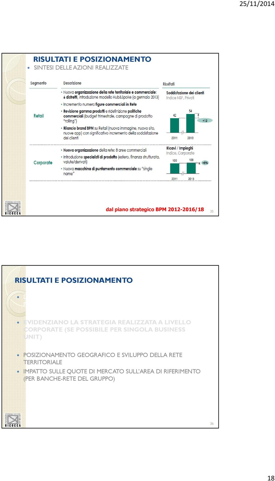 STRATEGIA REALIZZATA A LIVELLO CORPORATE (SE POSSIBILE PER SINGOLA BUSINESS UNIT) POSIZIONAMENTO GEOGRAFICO E