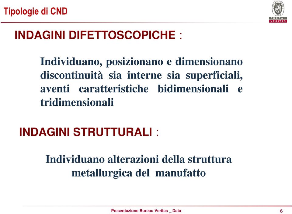 caratteristiche bidimensionali e tridimensionali INDAGINI