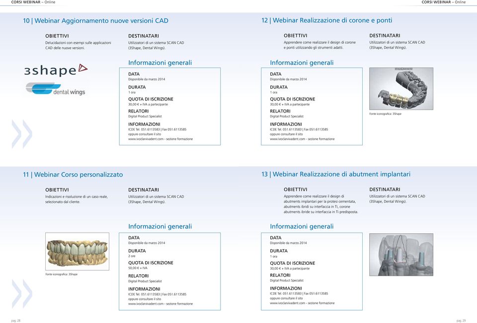 Utilizzatori di un sistema SCAN CAD (3Shape, Dental Wings).