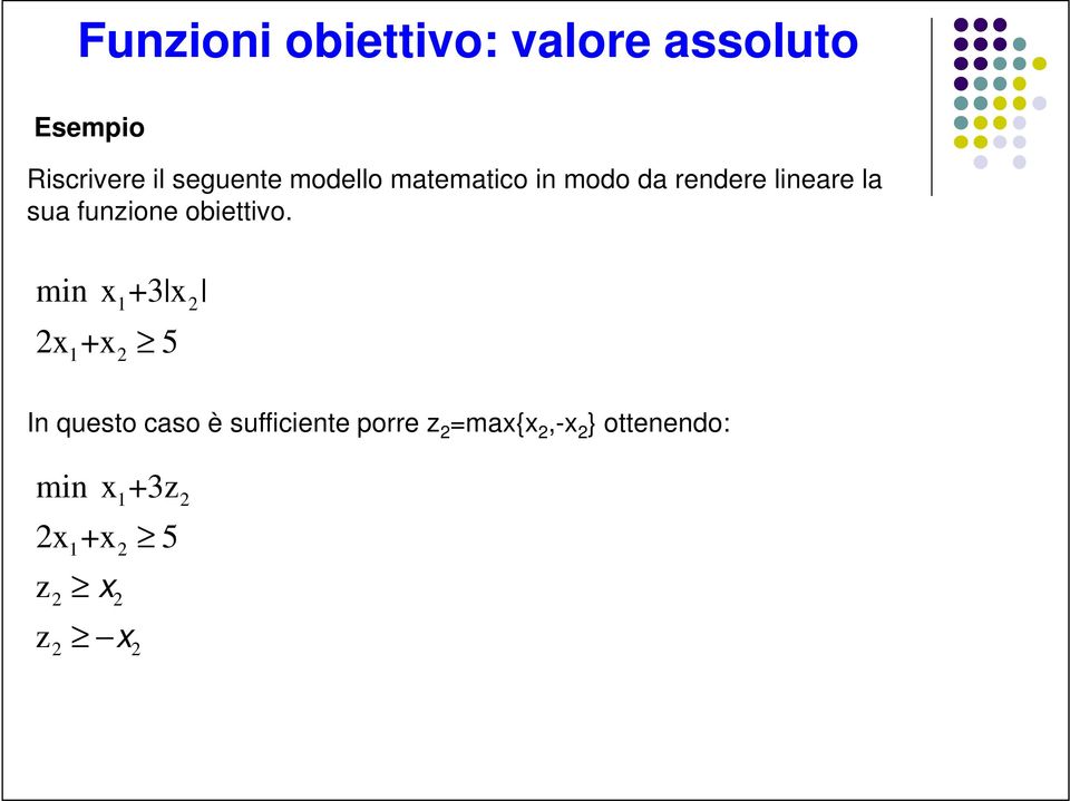 funzione obiettivo.