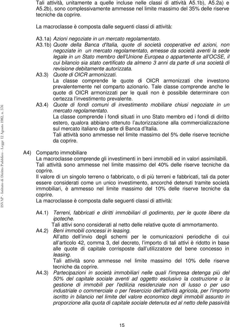 1a) Azioni negoziate in un mercato regolamentato. A3.