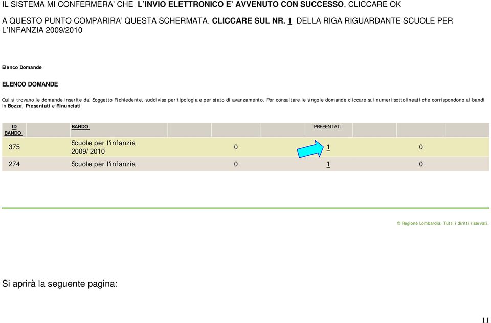 tipologia e per stato di avanzamento.