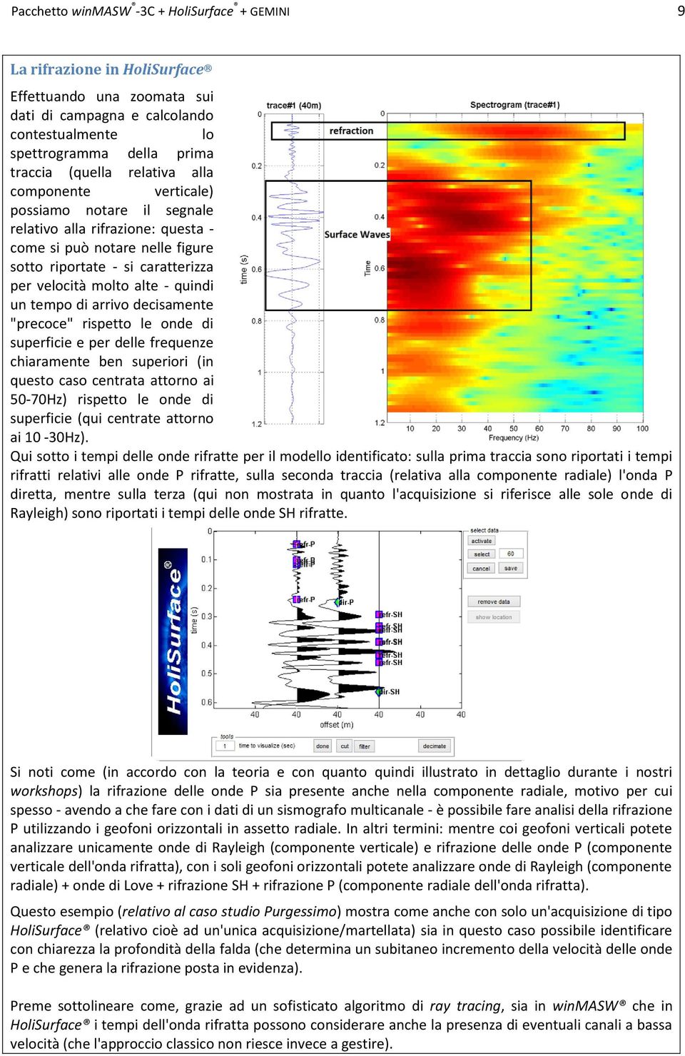 tempo di arrivo decisamente "precoce" rispetto le onde di superficie e per delle frequenze chiaramente ben superiori (in questo caso centrata attorno ai 50-70Hz) rispetto le onde di superficie (qui