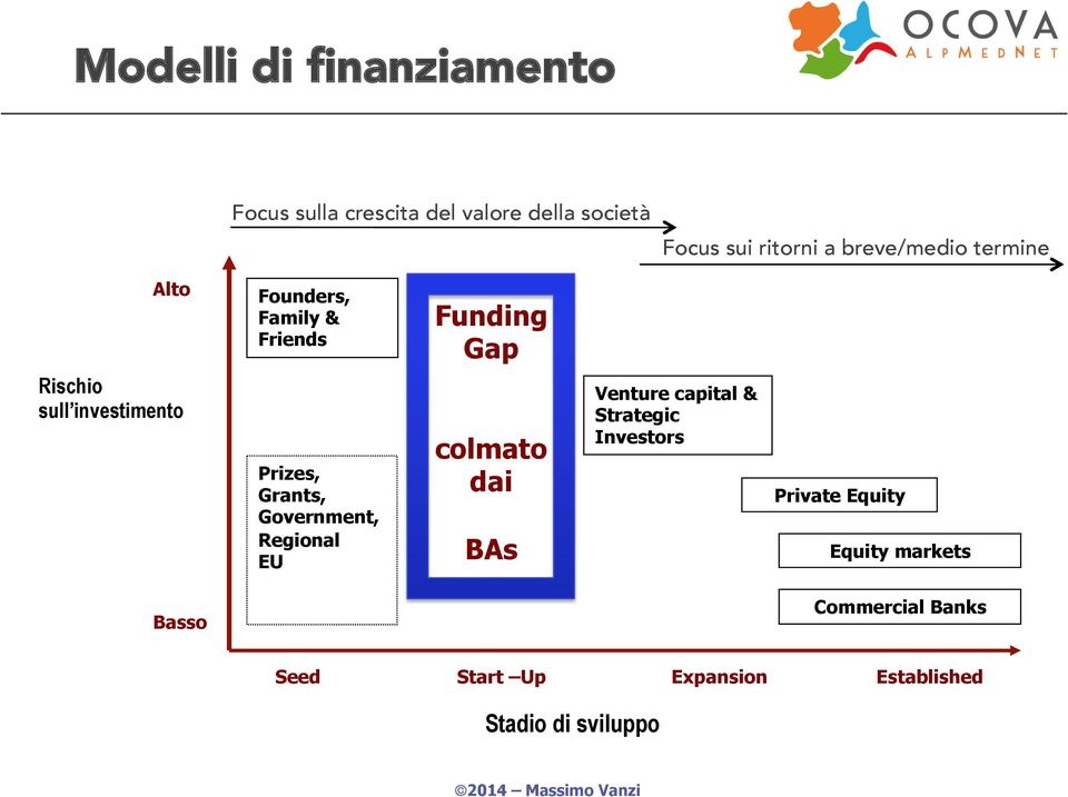 Prizes, Grants, Government, Regional EU colmato dai BAs Venture capital & Strategic Investors