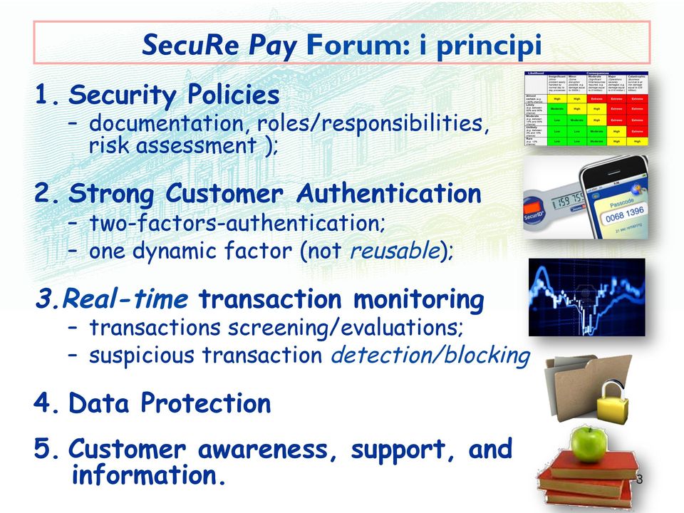 Strong Customer Authentication two-factors-authentication; one dynamic factor (not reusable); 3.