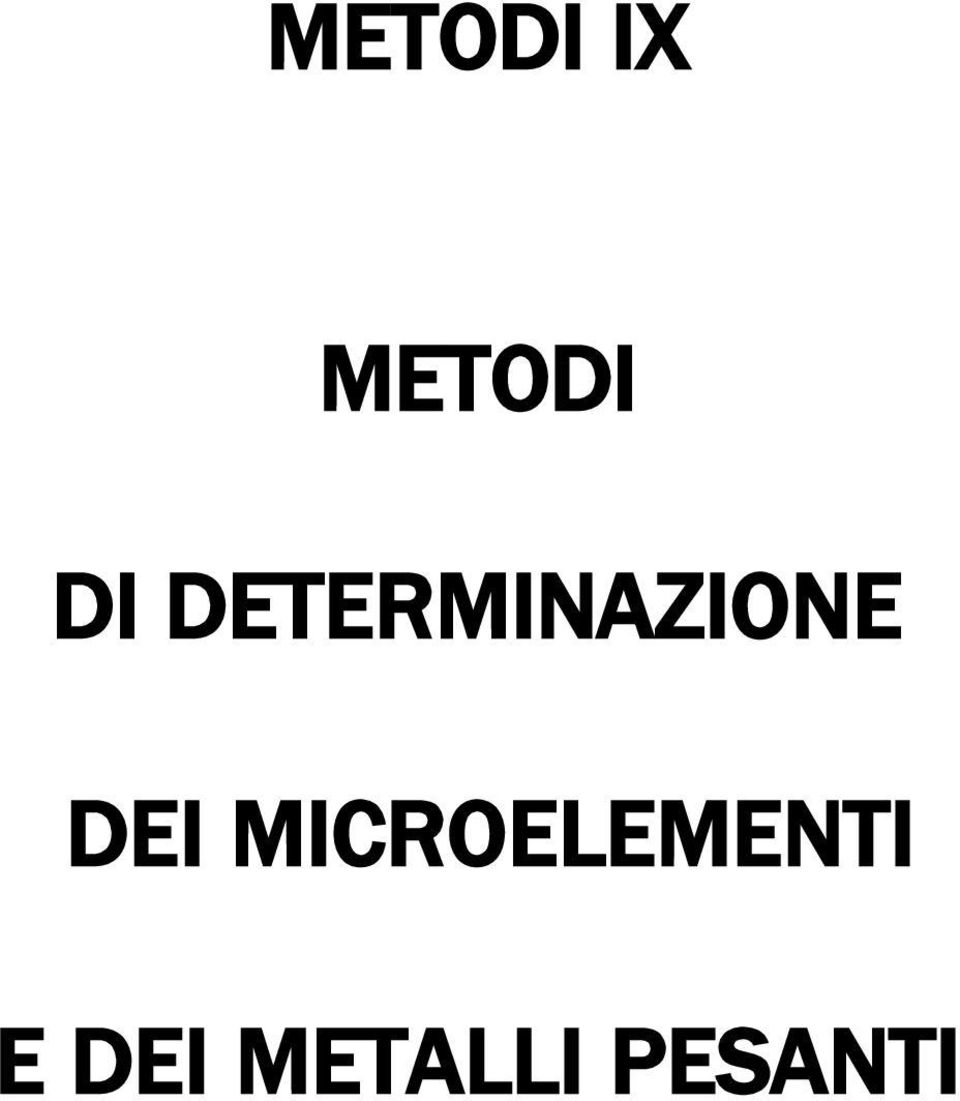 DEI MICROELEMENTI