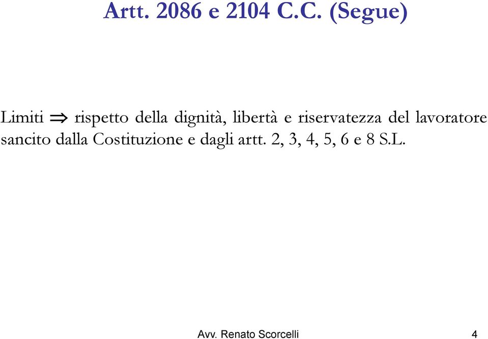 libertà e riservatezza del lavoratore sancito