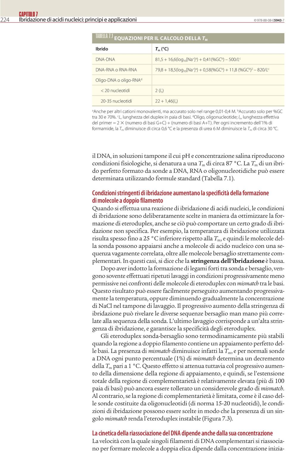 oligo-rn d < 20 nucleotidi 2 (l n ) 20-35 nucleotidi 22 + 1,46(l n ) a nche per altri cationi monovalenti, ma accurato solo nel range 0,01-0,4 M. b ccurato solo per %G tra 30 e 70%.