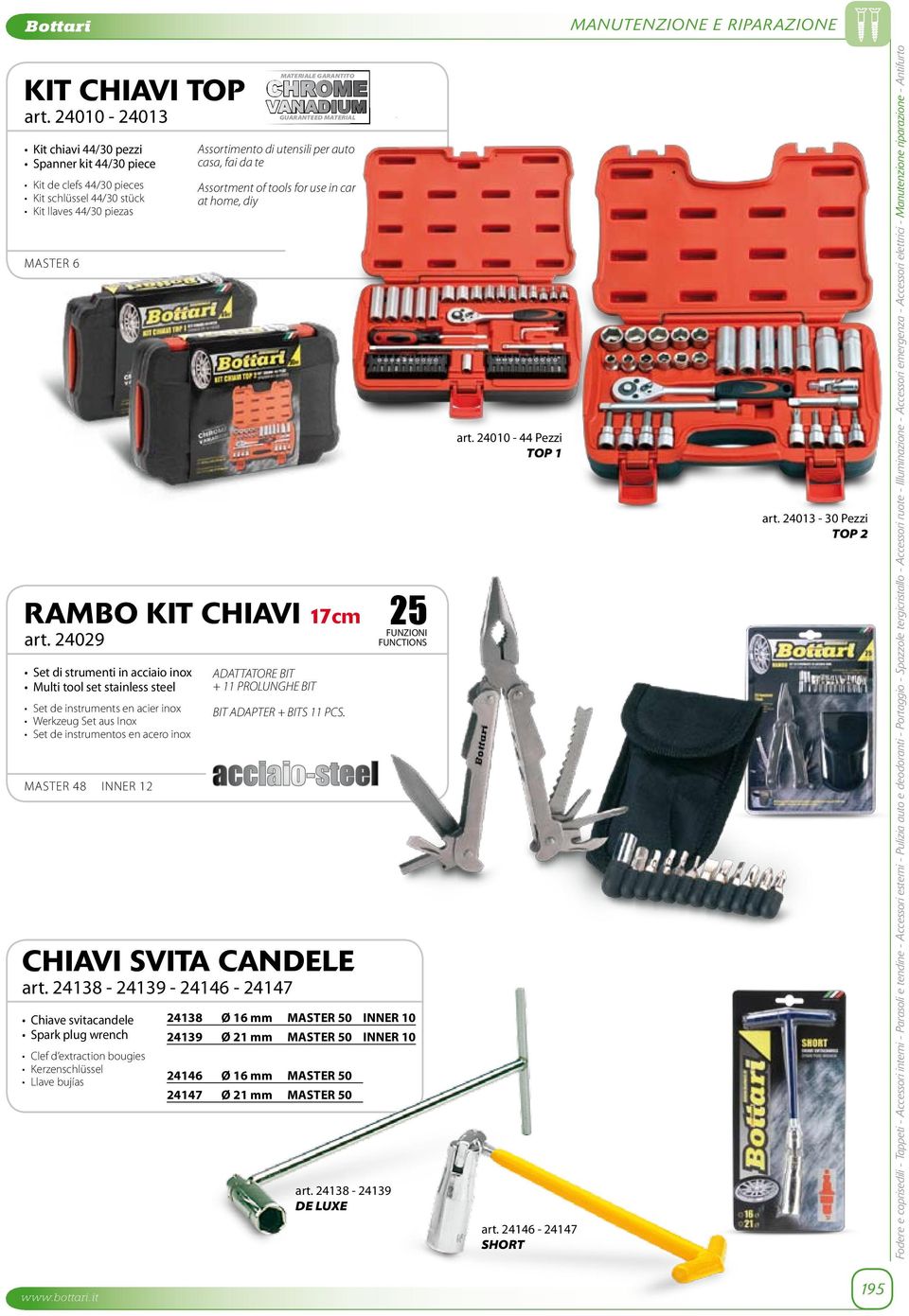 Assortimento di utensili per auto casa, fai da te Assortment of tools for use in car at home, diy RAMBO KIT CHIAVI 17cm art.