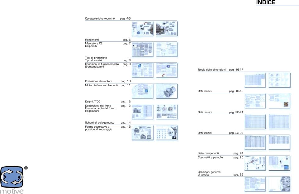 1 Motori trifase autofrenanti pag. 11 Dati tecnici pag. 18- Delphi ATDC pag. 1 Descrizione del freno pag.