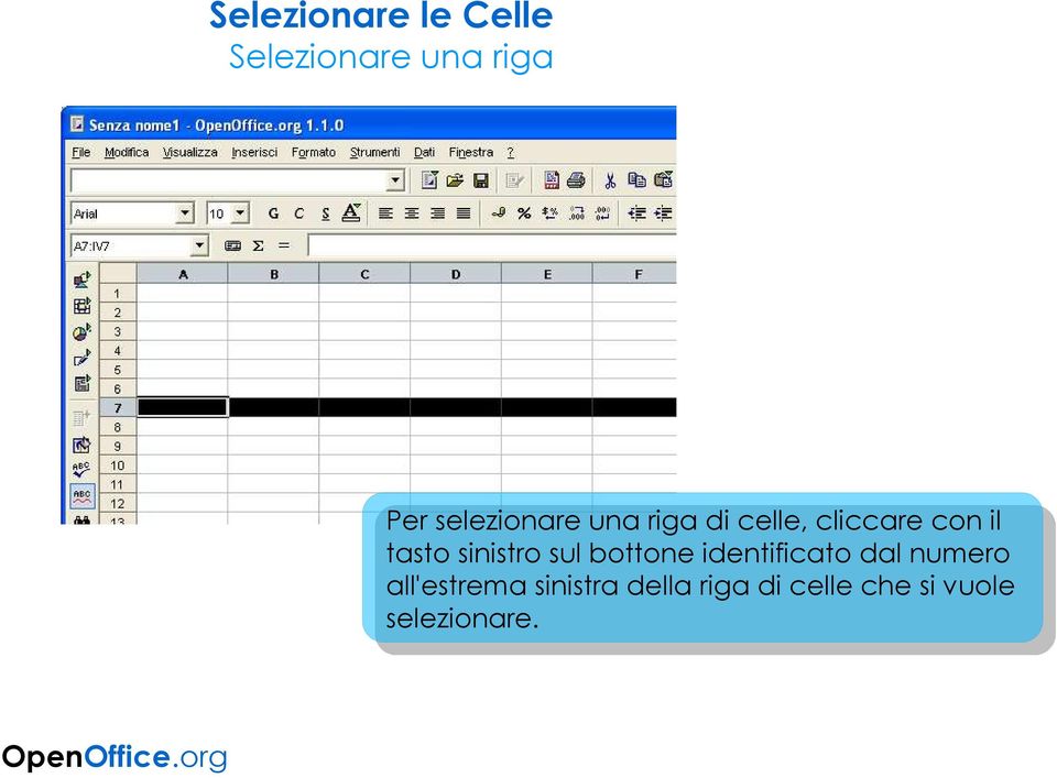 sinistro sul bottone identificato dal numero