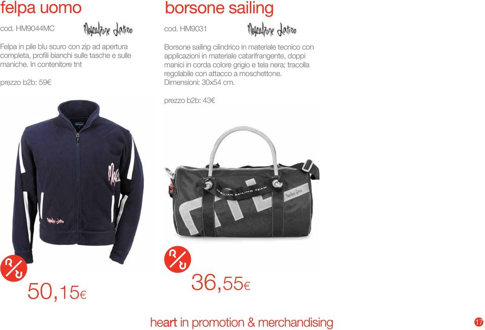 In contenitore tnt prezzo b2b: 59 borsone sailing cod.