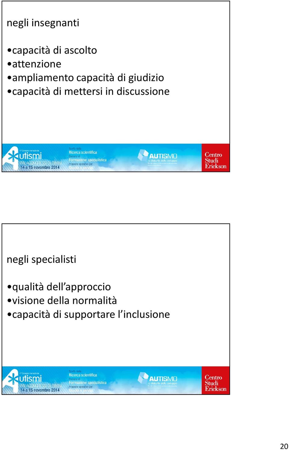 in discussione negli specialisti qualità dell