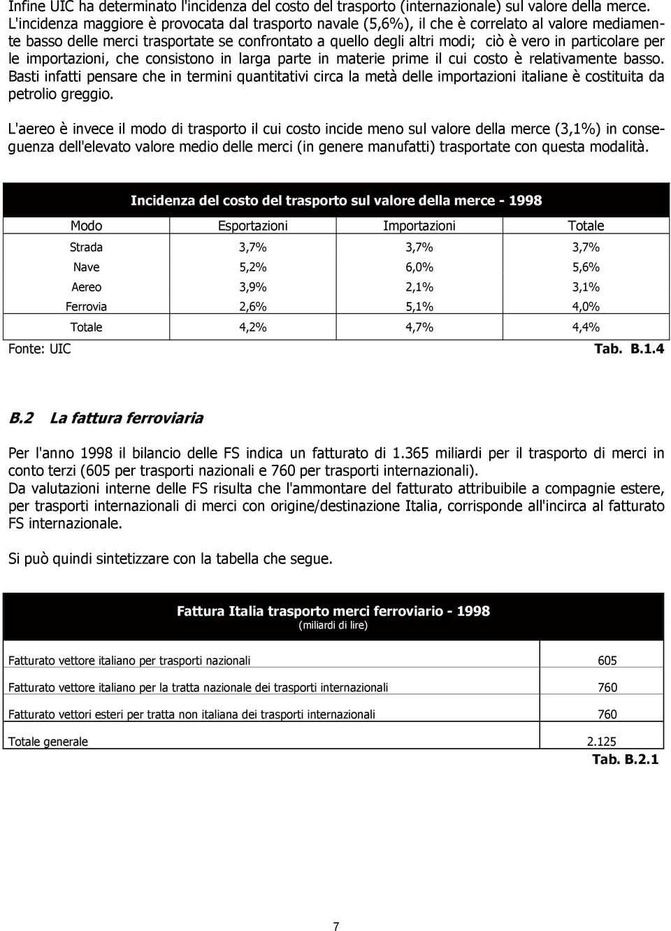 per le importazioni, che consistono in larga parte in materie prime il cui costo è relativamente basso.