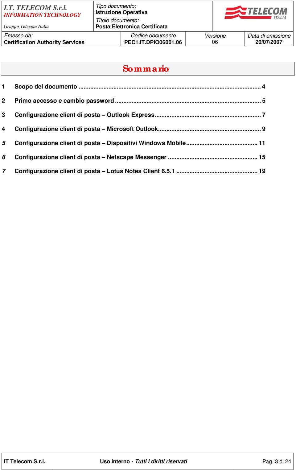 .. 9 5 Configurazione client di posta Dispositivi Windows Mobile.