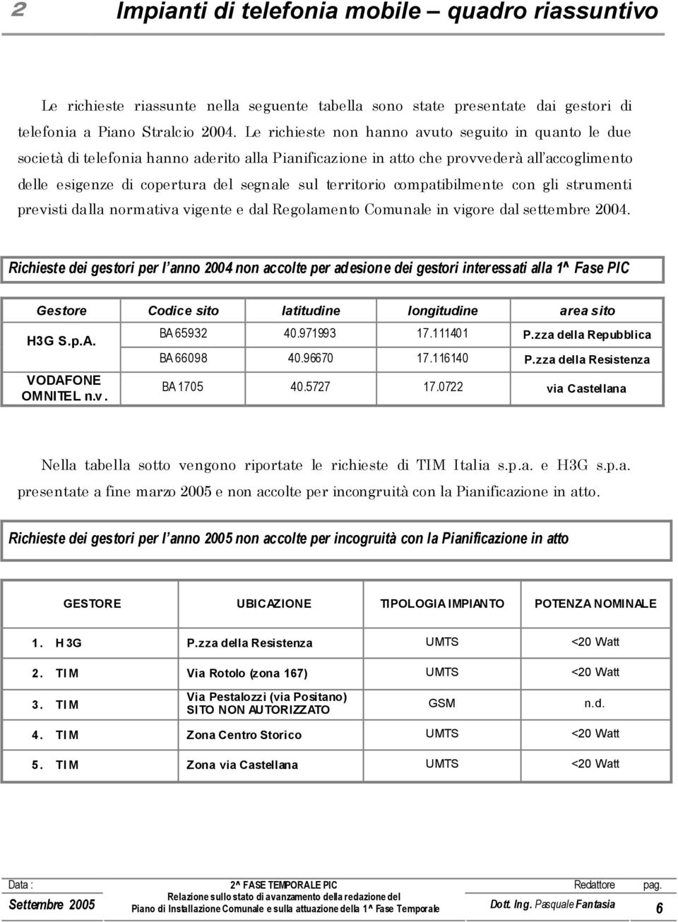 territorio compatibilmente con gli strumenti previsti dalla normativa vigente e dal Regolamento Comunale in vigore dal settembre 2004.