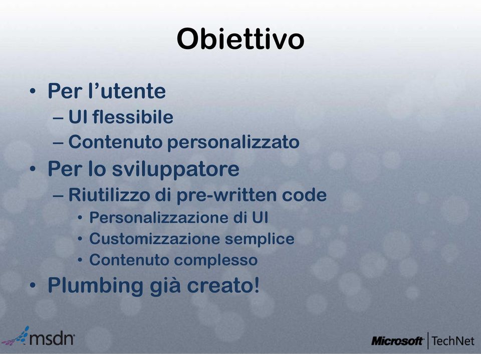 pre-written code Personalizzazione di UI