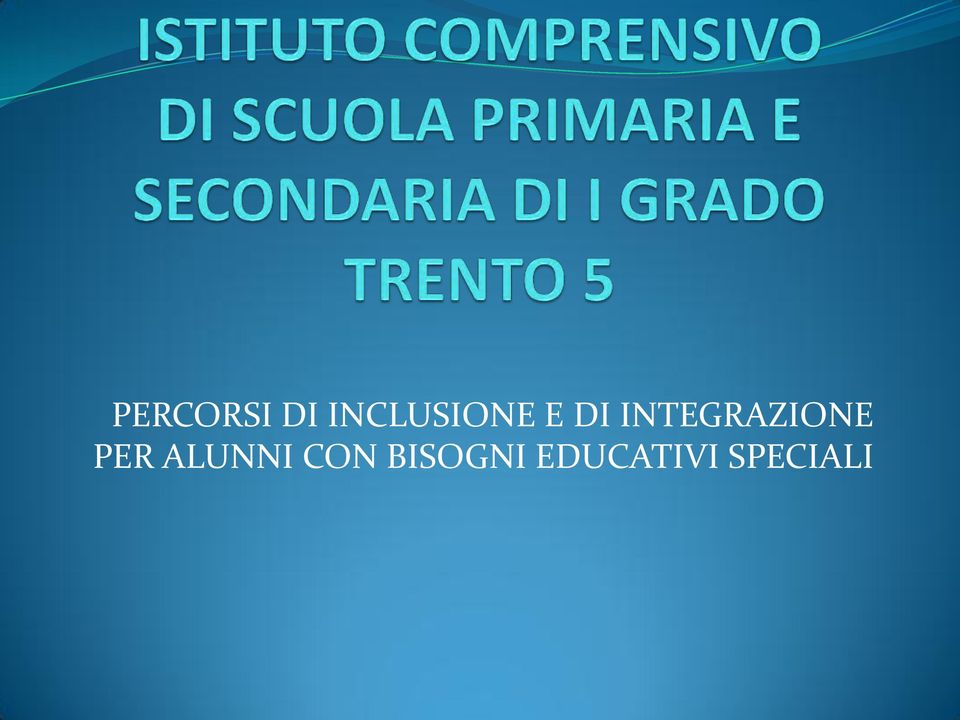 INTEGRAZIONE PER