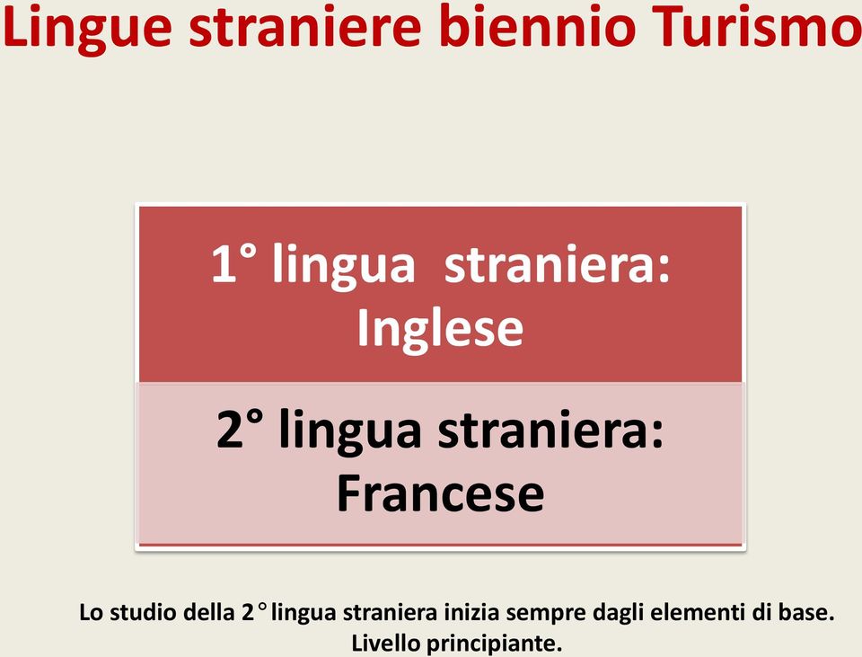 Francese Lo studio della 2 lingua straniera