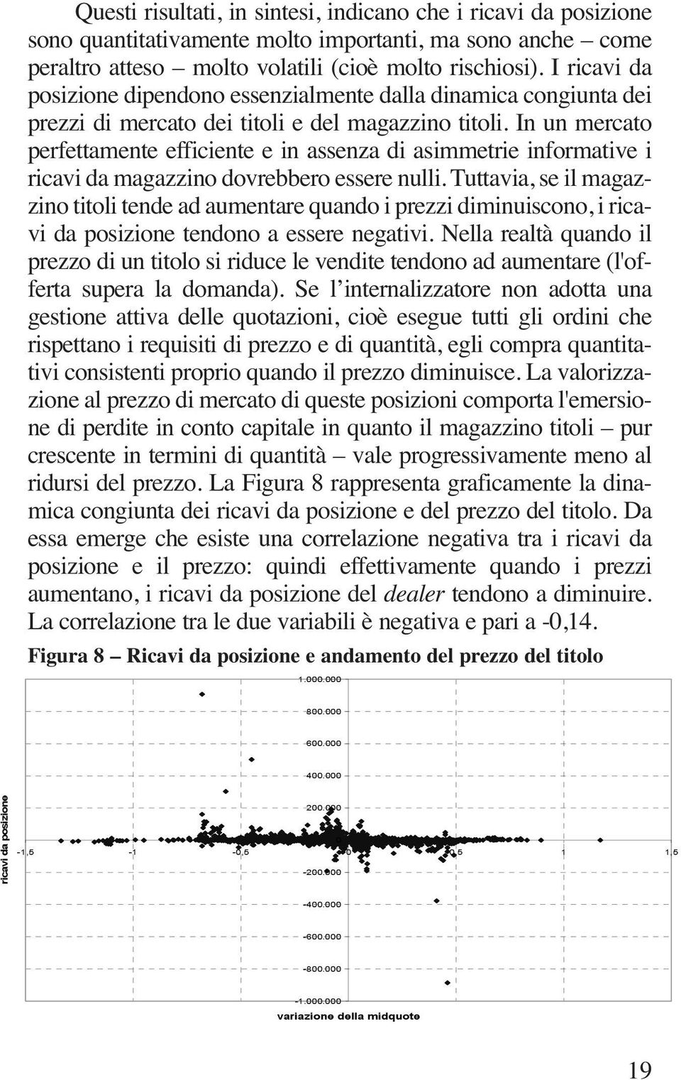 In un mercato perfettamente efficiente e in assenza di asimmetrie informative i ricavi da magazzino dovrebbero essere nulli.