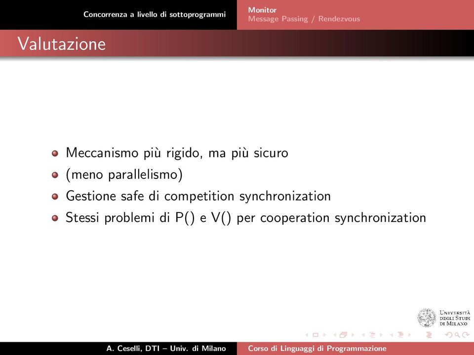 competition synchronization Stessi problemi