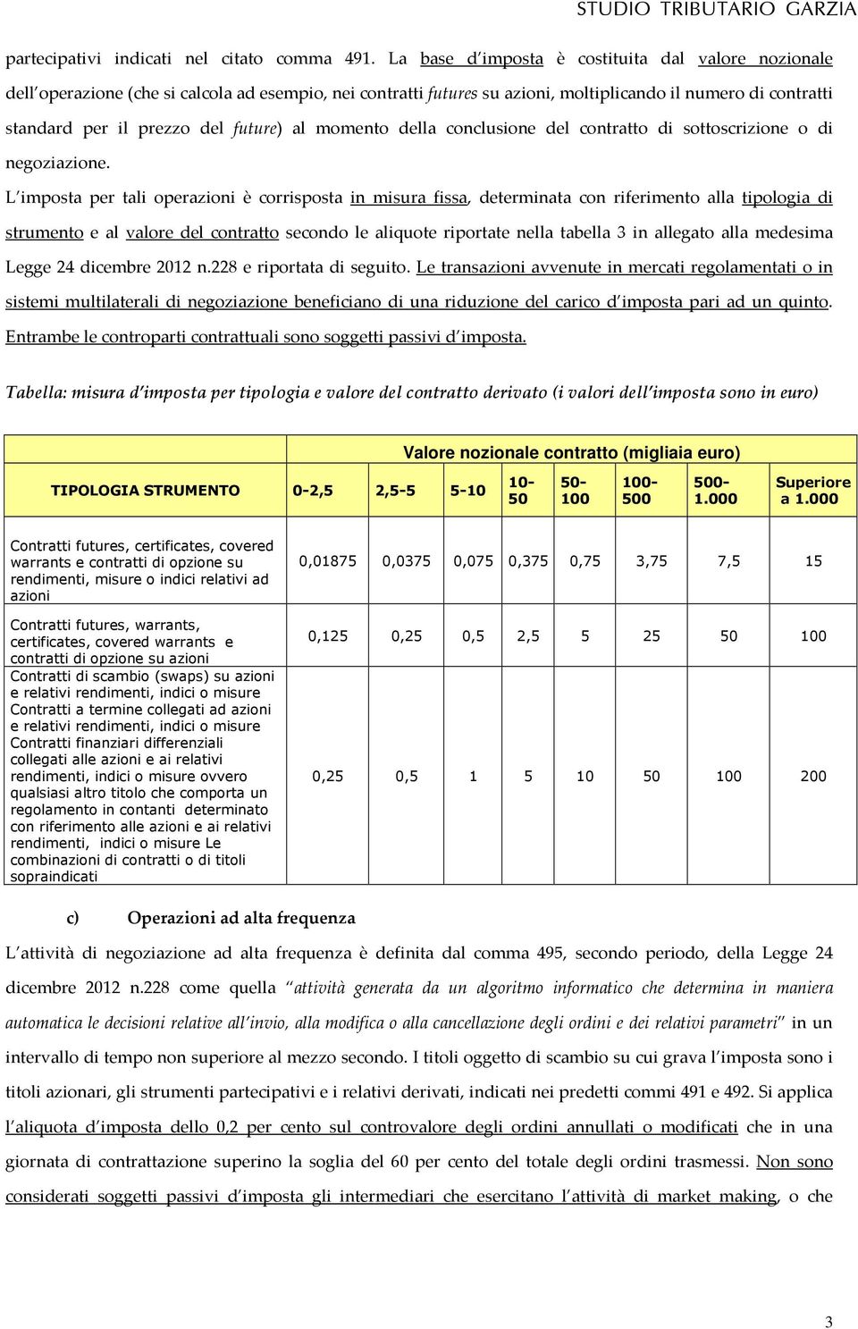 future) al momento della conclusione del contratto di sottoscrizione o di negoziazione.