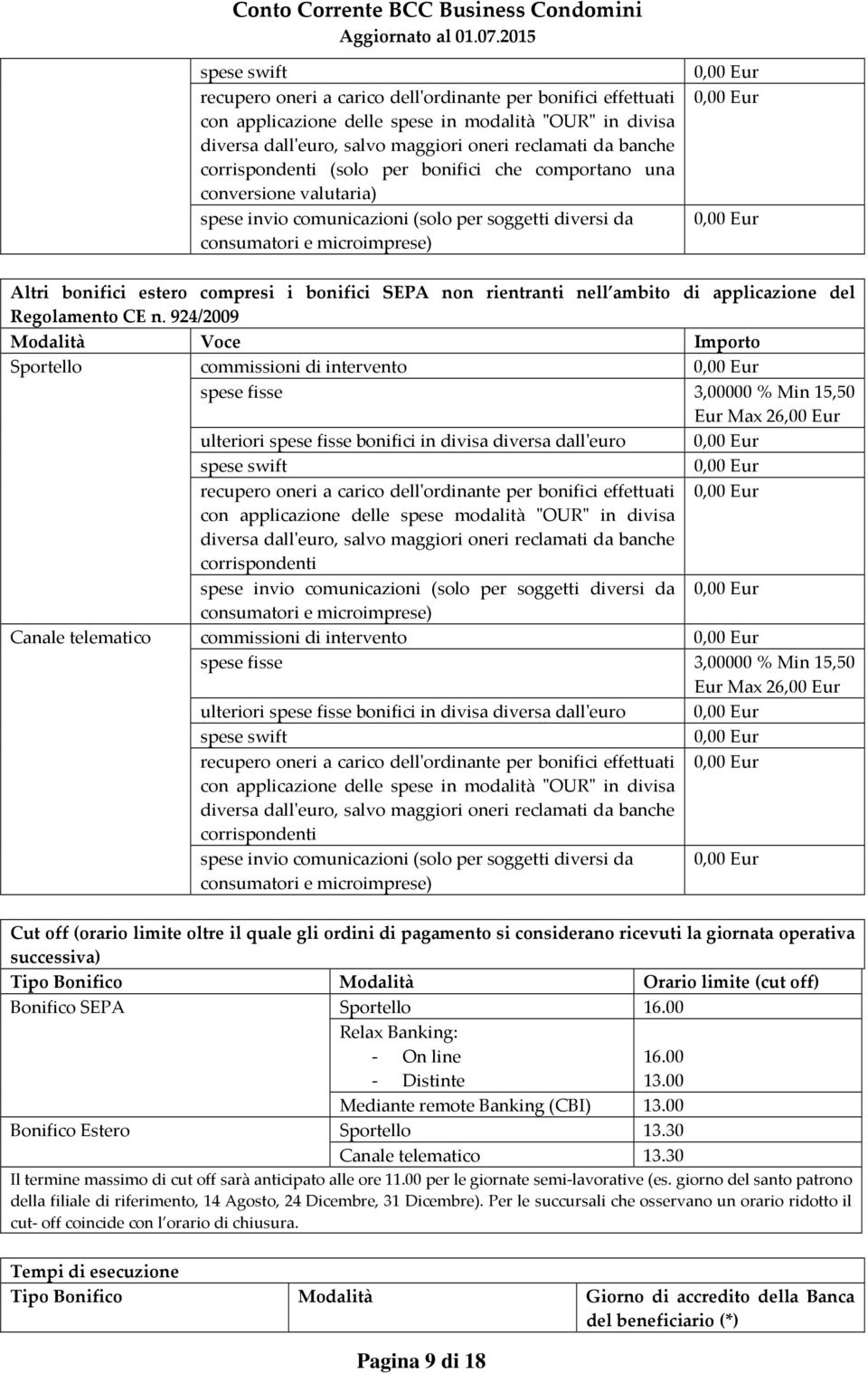 bonifici SEPA non rientranti nell ambito di applicazione del Regolamento CE n.