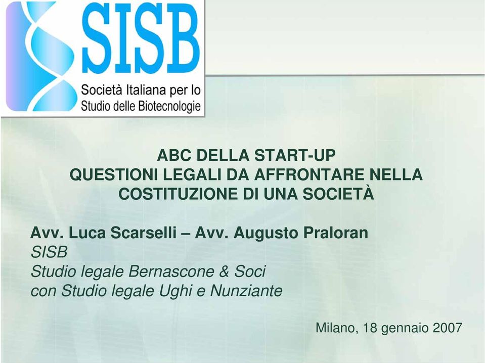 Augusto Praloran SISB Studio legale Bernascone & Soci
