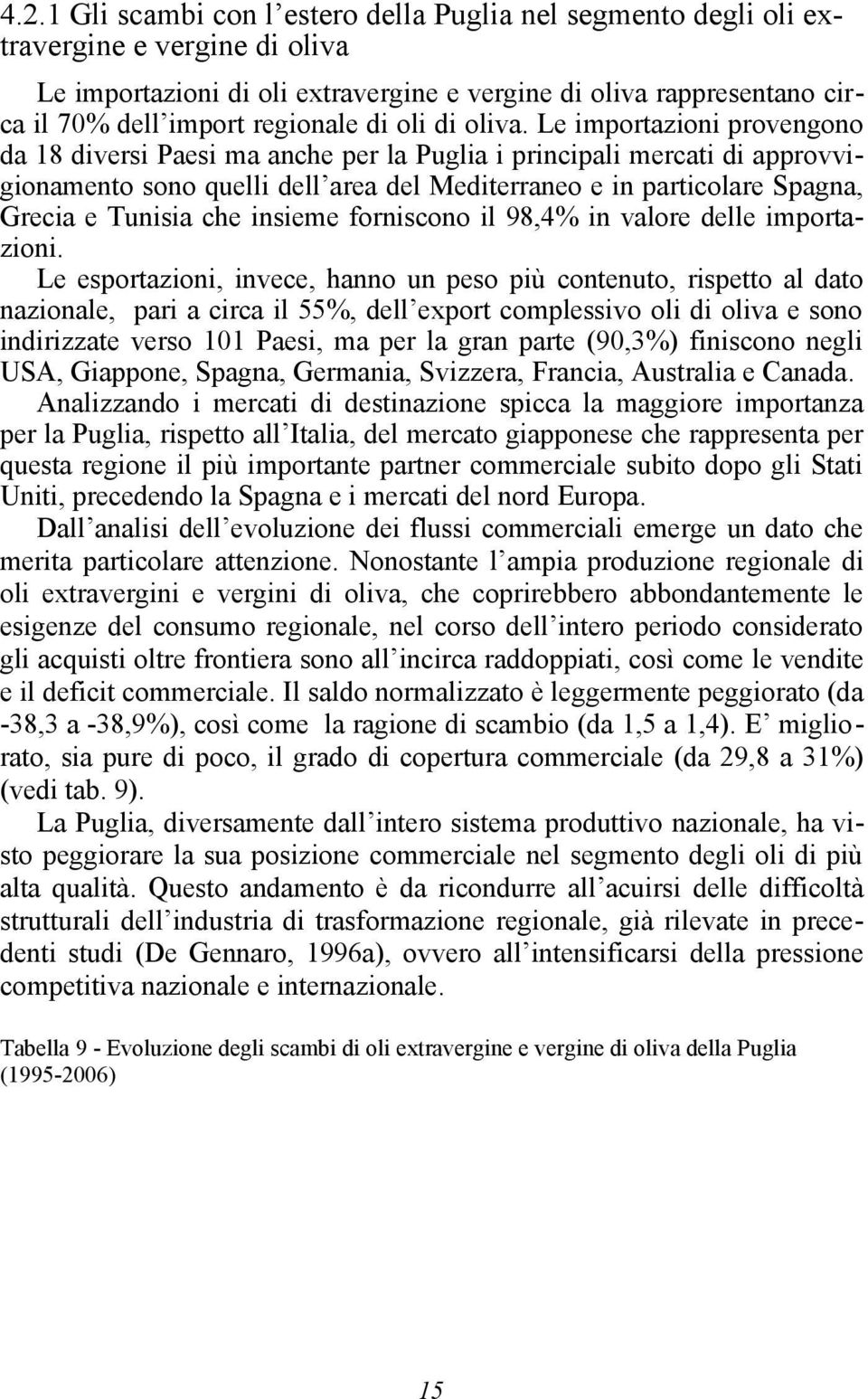 Le importazioni provengono da 18 diversi Paesi ma anche per la Puglia i principali mercati di approvvigionamento sono quelli dell area del Mediterraneo e in particolare Spagna, Grecia e Tunisia che