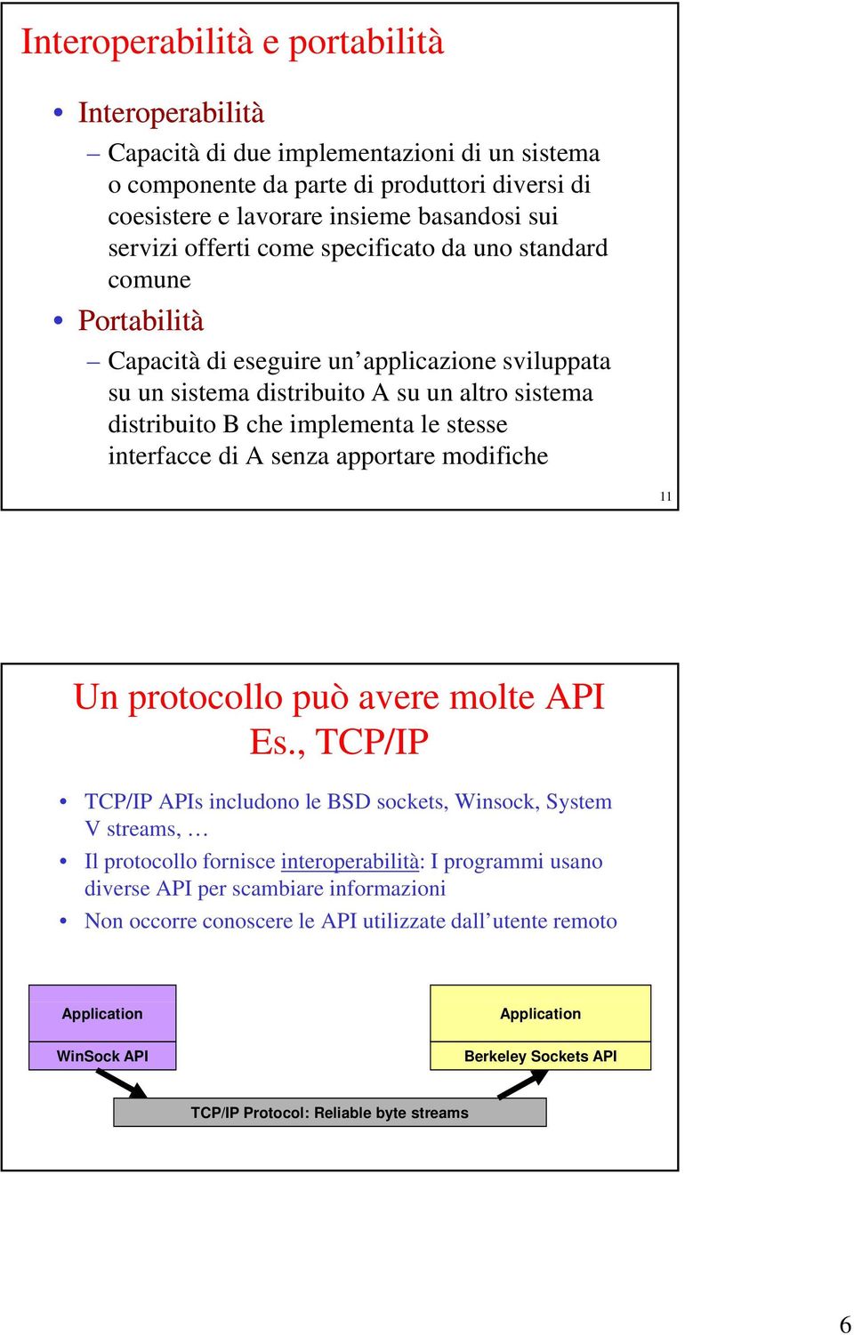 interfacce di A senza apportare modifiche 11 Un protocollo può avere molte API Es.