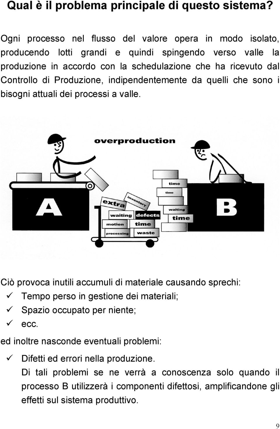 ricevuto dal Controllo di Produzione, indipendentemente da quelli che sono i bisogni attuali dei processi a valle.