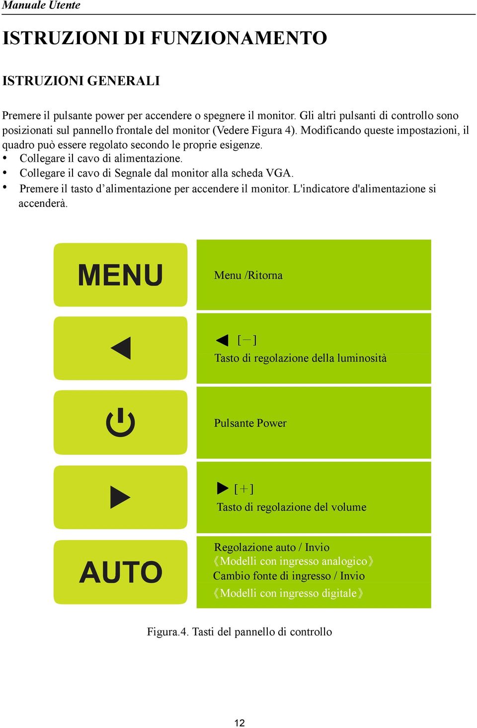 Collegare il cavo di alimentazione. Collegare il cavo di Segnale dal monitor alla scheda VGA. Premere il tasto d alimentazione per accendere il monitor.