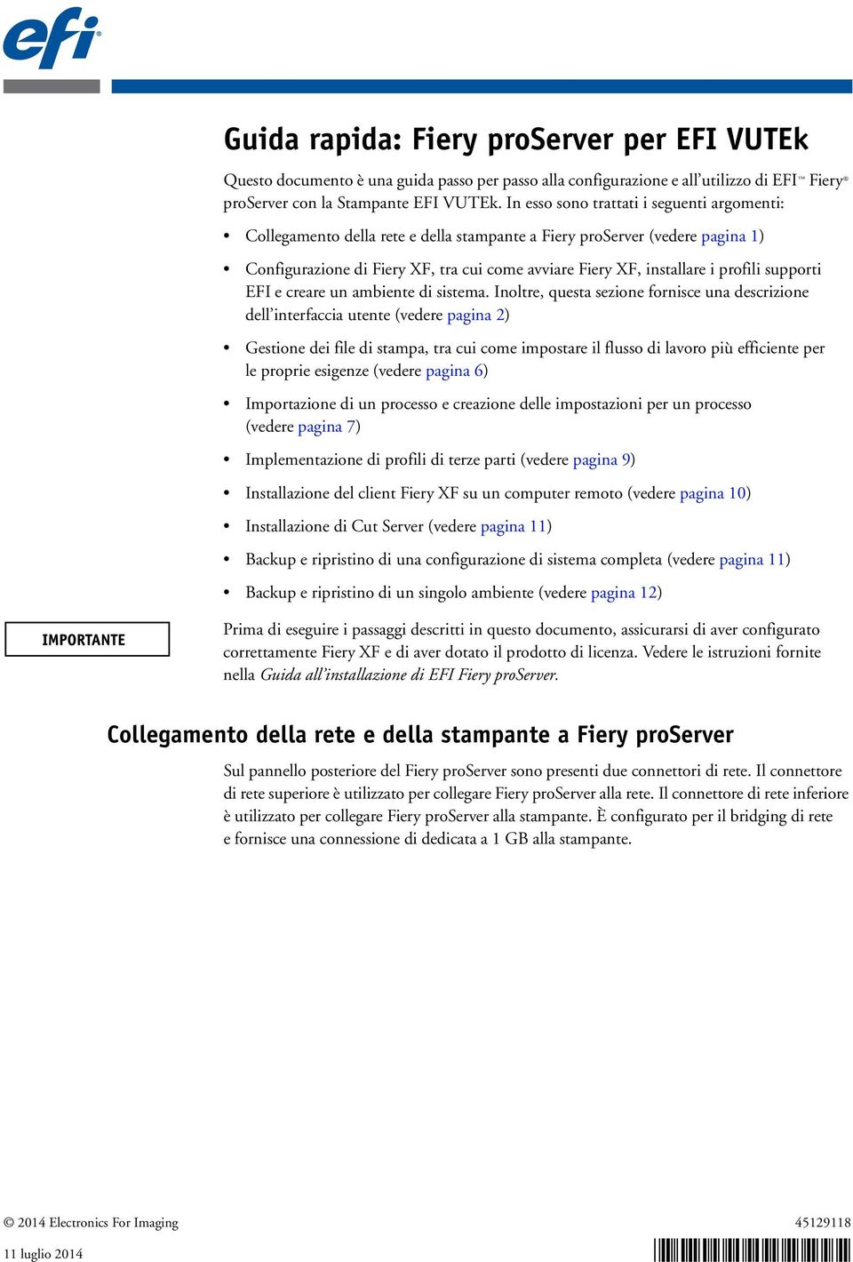 profili supporti EFI e creare un ambiente di sistema.