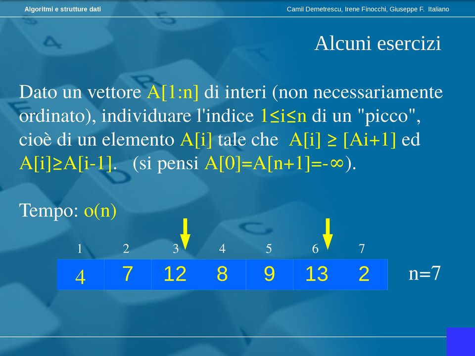 A[i] tale che A[i] [Ai+1] ed A[i] A[i-1].