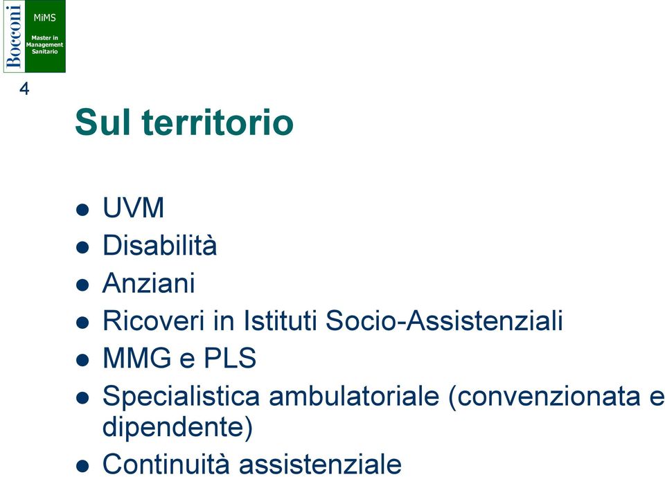 MMG e PLS Specialistica ambulatoriale