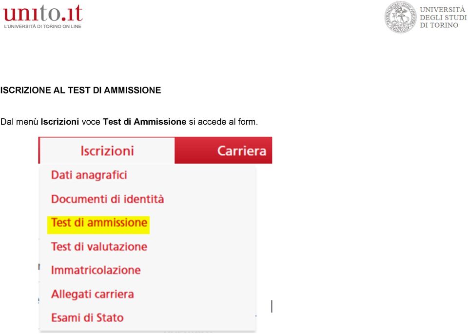 Iscrizioni voce Test di