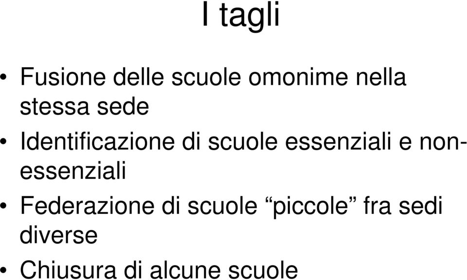 essenziali e nonessenziali Federazione di