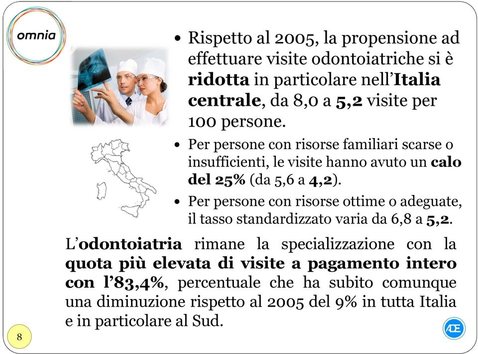 Per persone con risorse ottime o adeguate, il tasso standardizzato varia da 6,8 a 5,2.