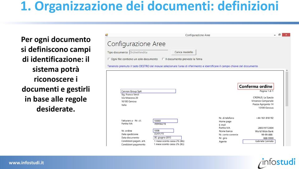 identificazione: il sistema potrà riconoscere