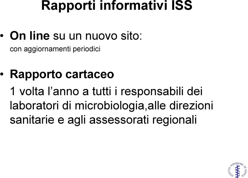 anno a tutti i responsabili dei laboratori di