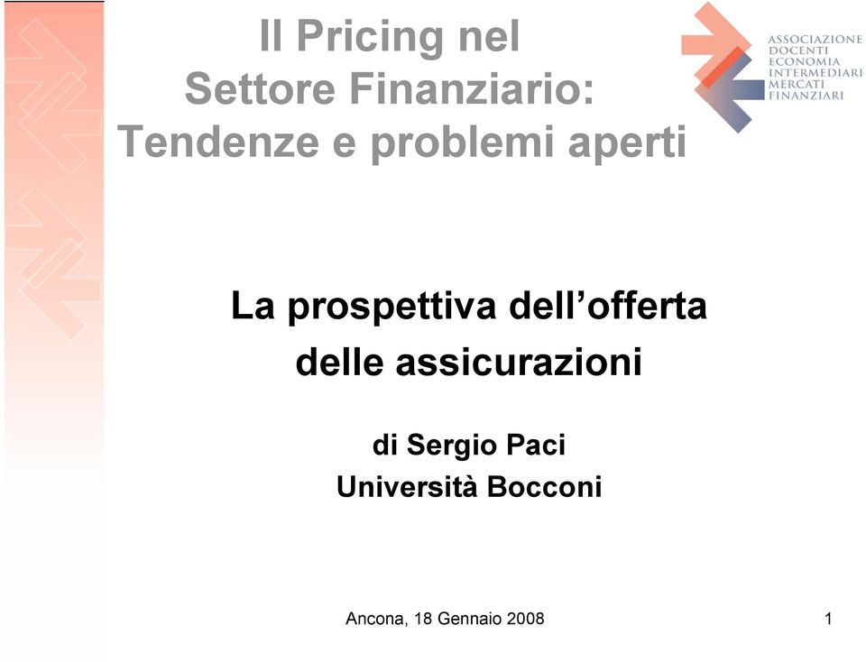 prospettiva dell offerta delle