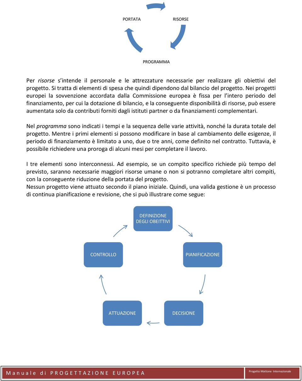 Nei progetti europei la sovvenzione accordata dalla Commissione europea è fissa per l intero periodo del finanziamento, per cui la dotazione di bilancio, e la conseguente disponibilità di risorse,