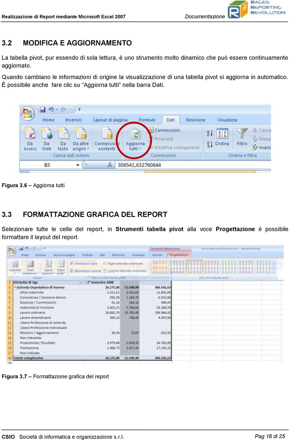 È possibile anche fare clic su Aggiorna tutti nella barra Dati. Figura 3.6 Aggiorna tutti 3.