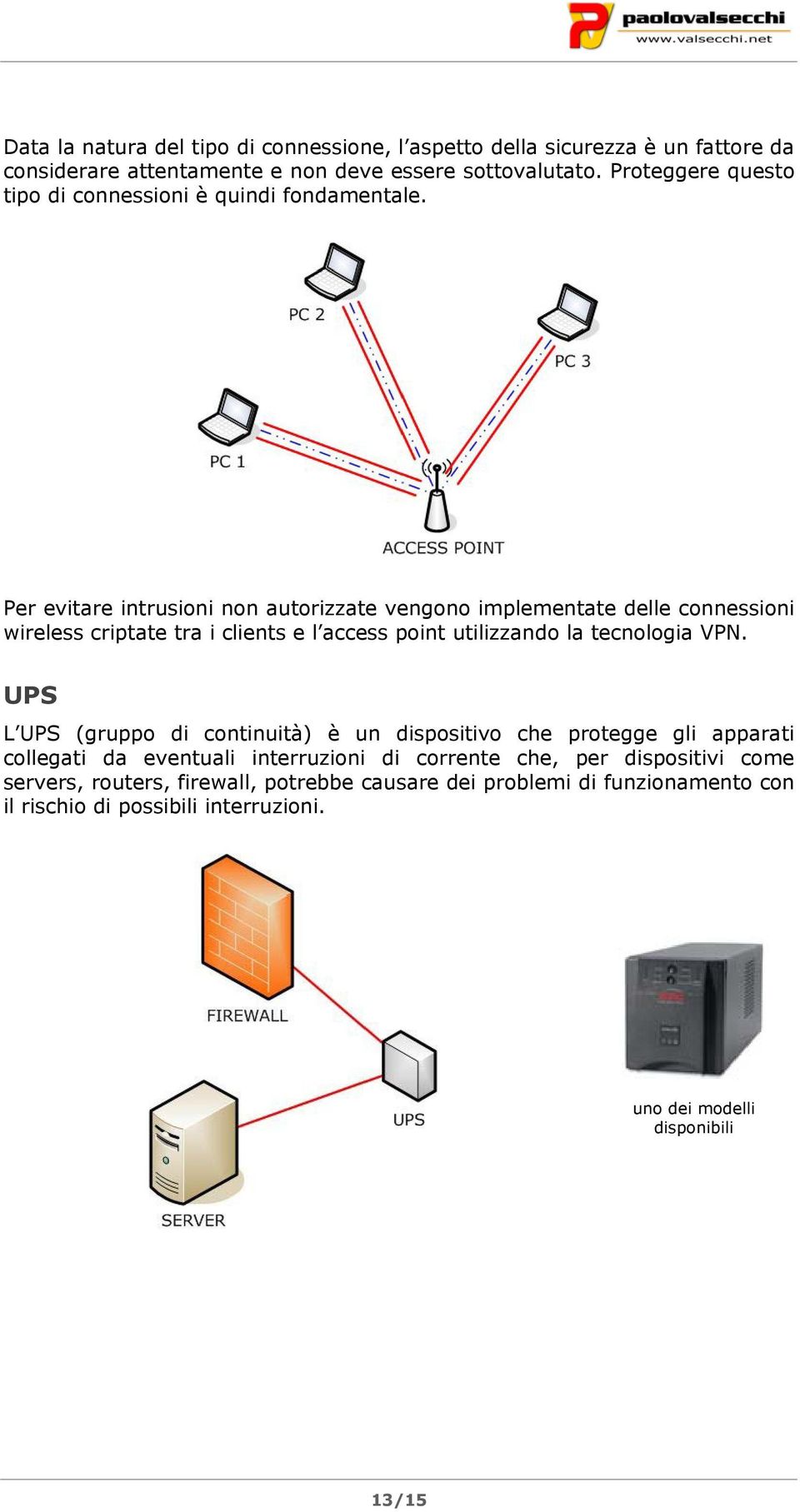 Per evitare intrusioni non autorizzate vengono implementate delle connessioni wireless criptate tra i clients e l access point utilizzando la tecnologia VPN.