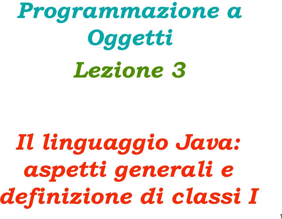 Java: aspetti generali e