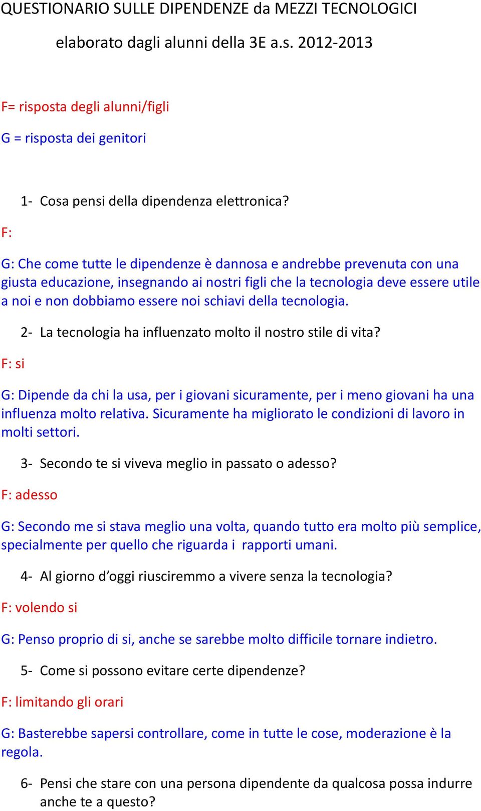 G: Che come tutte le dipendenze è dannosa e andrebbe prevenuta con una giusta educazione, insegnando ai nostri figli che la tecnologia deve essere utile a noi e non dobbiamo essere noi schiavi della