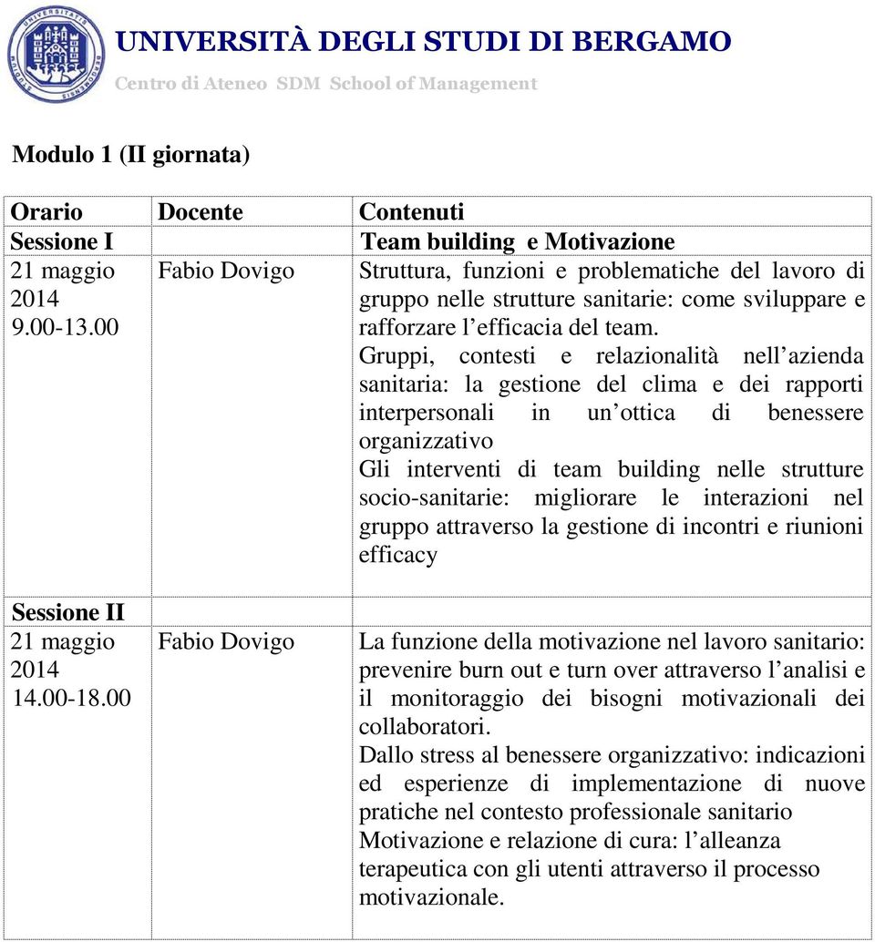 Gruppi, contesti e relazionalità nell azienda sanitaria: la gestione del clima e dei rapporti interpersonali in un ottica di benessere organizzativo Gli interventi di team building nelle strutture